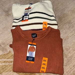 GAP womens Crewneck Sweater - White and Brown